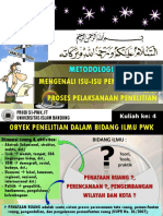 Mengenali Isu-Isu Penelitian PWK DAN Proses Pelaksanaan Penelitian