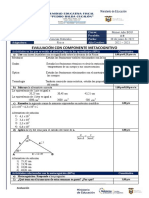 Evaluación Con Componente Metacognitivo: Estudiante: Curso: Docente: Paralelo: Área: Fecha: Asignatura: Año Lectivo