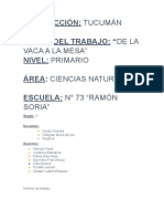 Jurisdicción: Tucumán Título Del Trabajo: "De La Nivel: Primario Área: Ciencias Naturales Escuela: #73 "Ramón