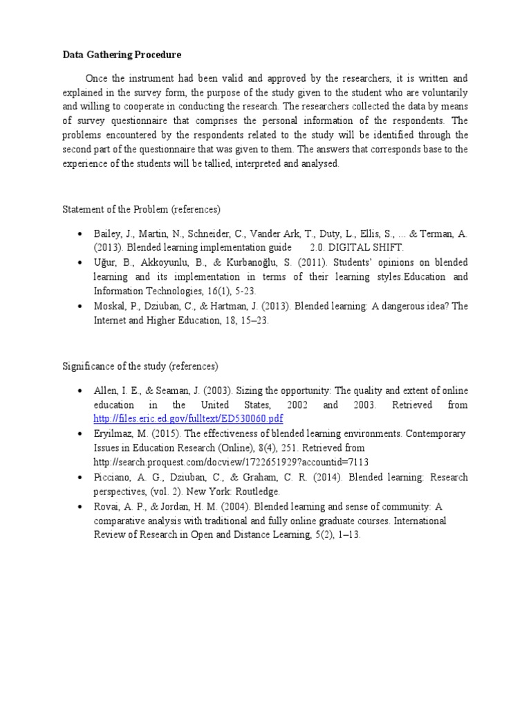 Data Gathering Procedure PDF Cognition