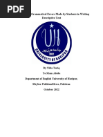 An Analysis of Grammatical Errors Made by Students in Writing Descriptive Text