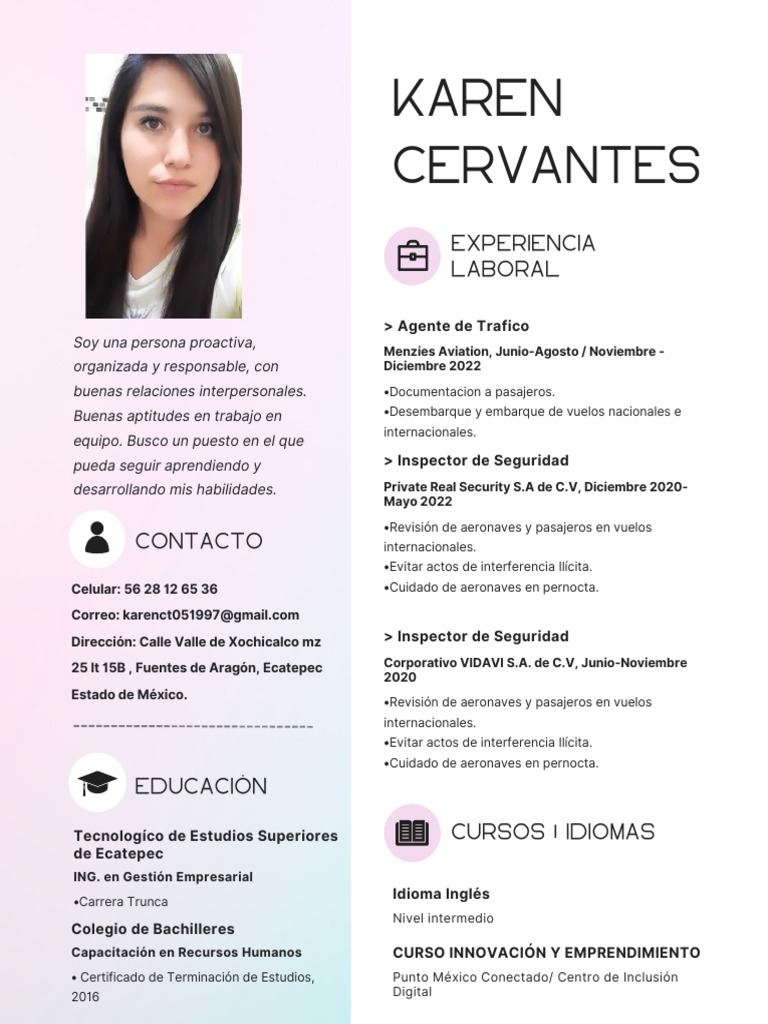 CV Karen Cervantes Tirado PDF