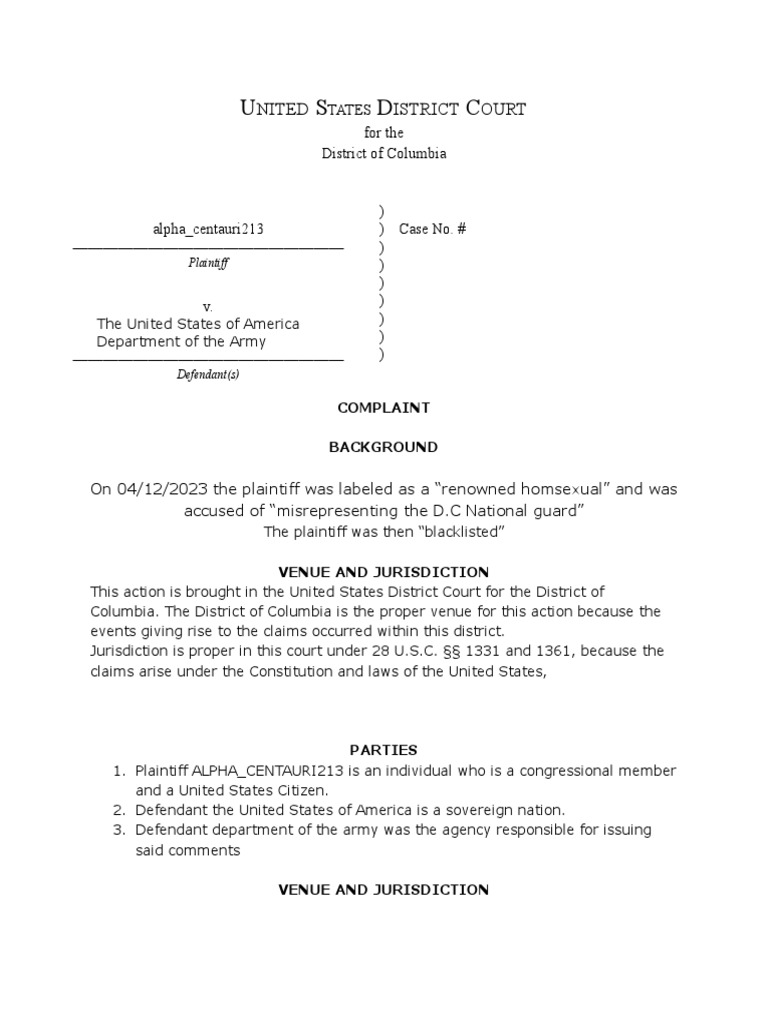 Alpha V Department of The Army PDF Fourteenth Amendment To The
