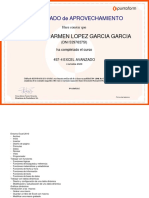 Certificado de Aprovechamiento: Maria Del Carmen Lopez Garcia Garcia