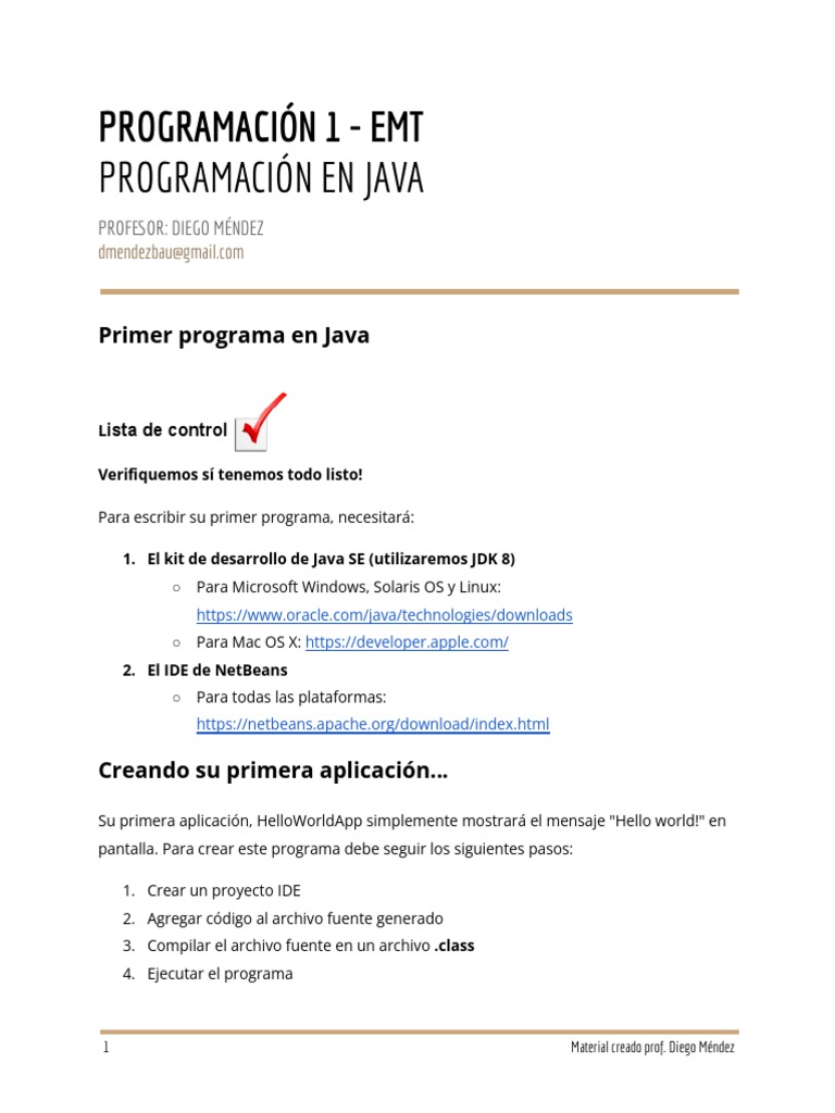 Primeros pasos en Java: Creando e implementando un programa "Hola Mundo ...