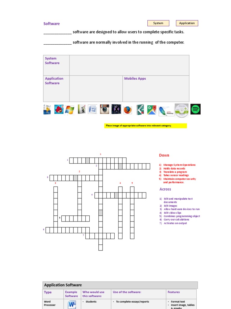 Software Worksheet | PDF