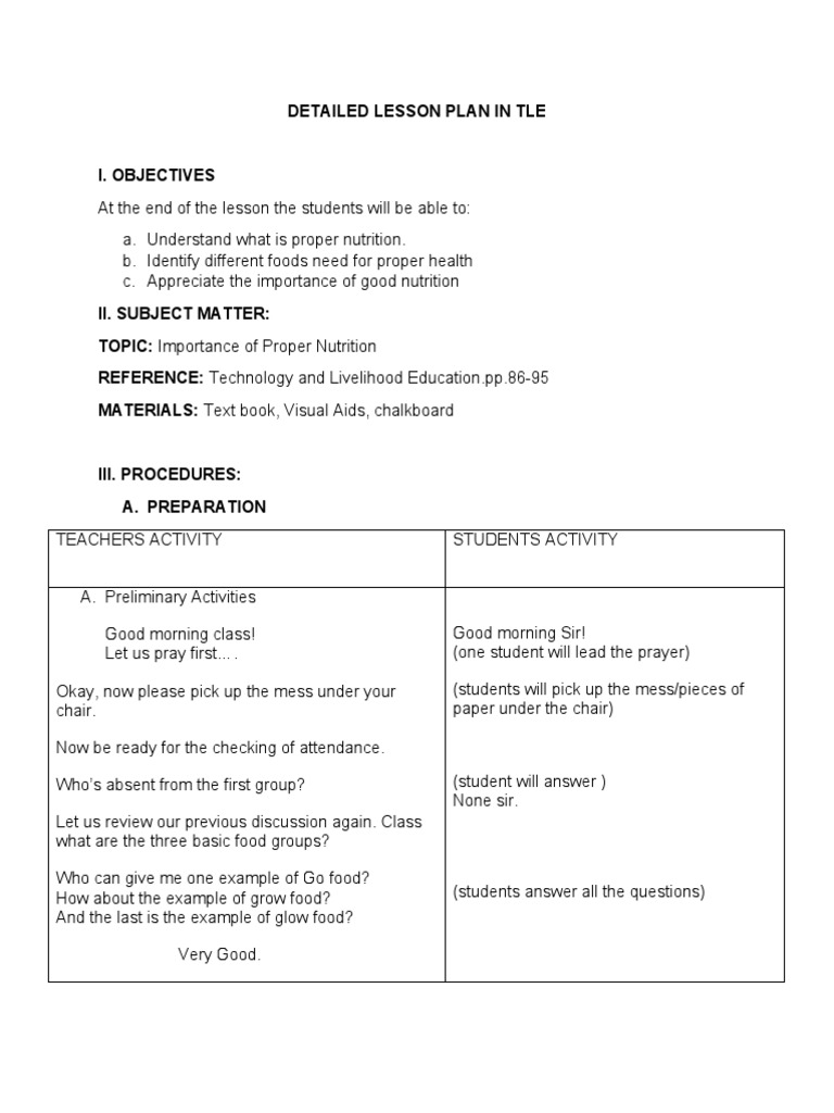 Learning Plan Sample Pdf