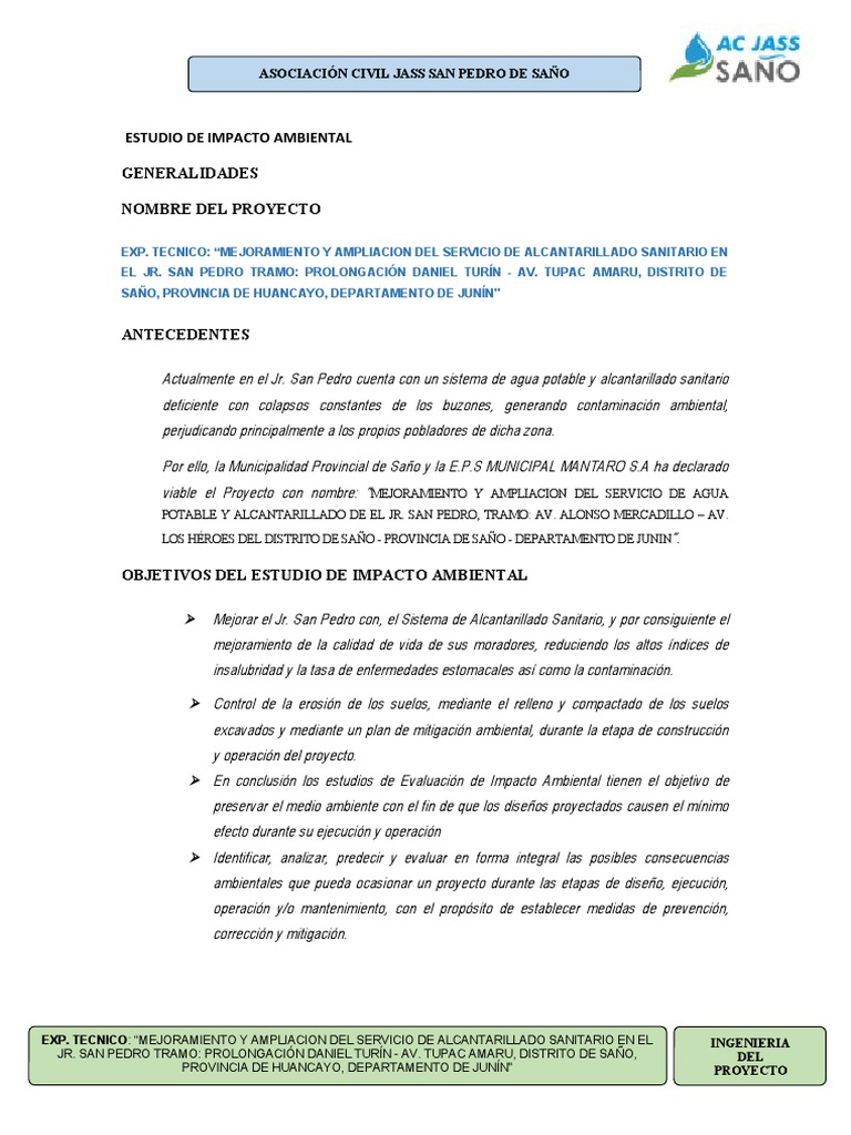Evaluacion de Impacto Ambiental | PDF