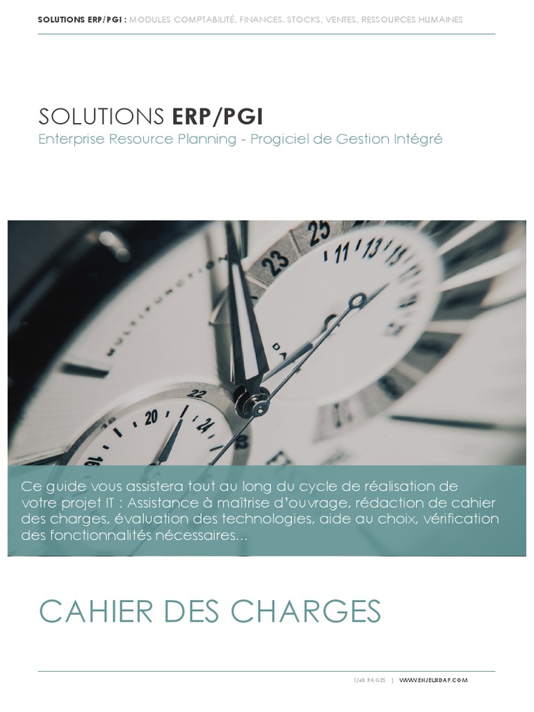 Guide de choix d'un ERP/PGI efficace | PDF | Progiciel de gestion ...