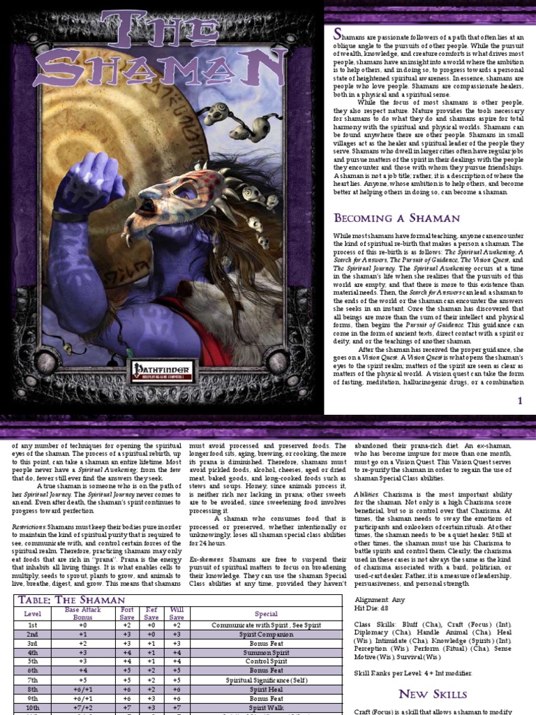 OGL Pathfinder RPG The Genius Guide To... The Shaman (Owc1000
