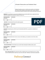 Observation Feedback Sheet