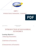 Unit-I: Introduction of Managerial Economics