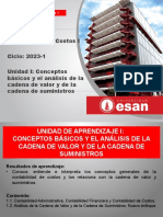 Curso: Contabilidad de Costos I Ciclo: 2023-1 Unidad I: Conceptos Básicos y El Análisis de La Cadena de Valor y de La Cadena de Suministros