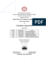 Calculator Using MAD: Department of Computer Engineering