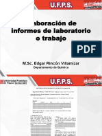 Elaboración de Informes de Laboratorio o Trabajo: M.Sc. Edgar Rincón Villamizar