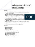 Positive and Negative Effects of Climate Change