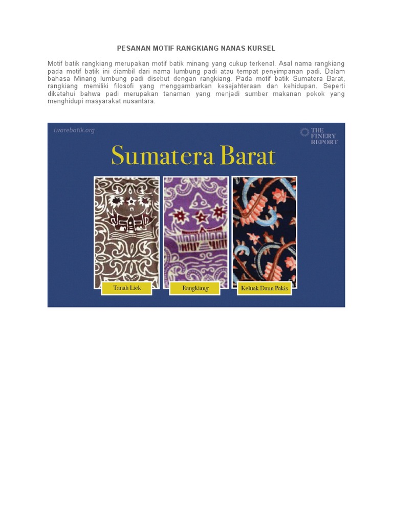 Draft Batik Nanas Rangkiang Kurnia Selatan | PDF | Griya & Taman