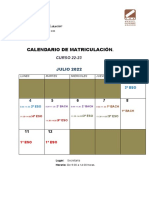 Calendario de Matriculacion 22 231