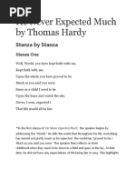 He Never Expected Much by Thomas Hardy