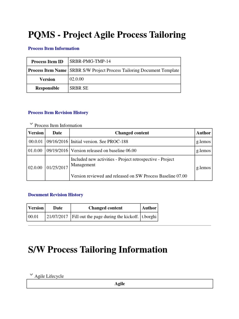 Pqms project agile process tailoring pdf agile software