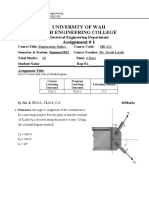 University of Wah Wah Engineering College Assignment # 1