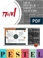 H&M - Pestel & Swot Analysis: Group Members: Sneha Rout Ayush Shaw Ritabeen Roy Arpan Dutta K. Tulsi Navneet Singh