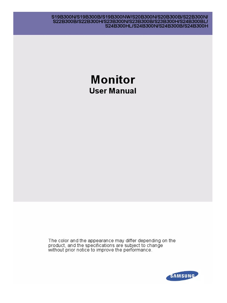 Samsung Syncmaster s22b300 | PDF