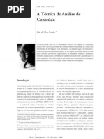 técnicas de análise de conteúdo Amado 2000