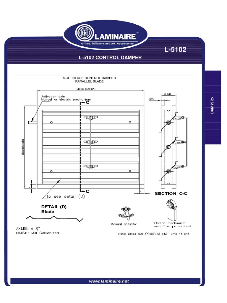 L-5102 & L-5103 Control Dampers Guide | PDF
