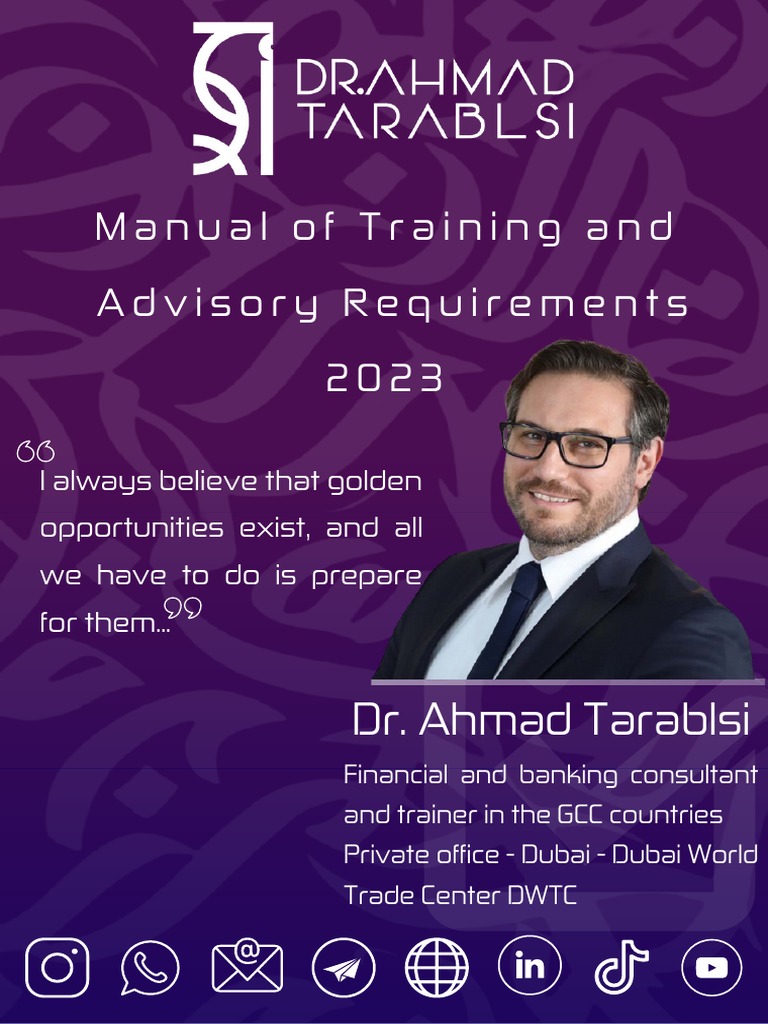 Dr ahmad manual of training and advisory requirements 2023 pdf