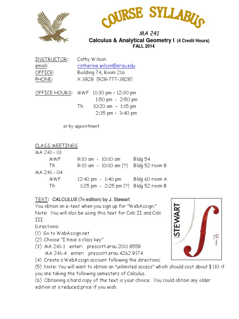 MA 241 Calculus Course Overview | PDF | Derivative | Integral