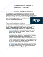 Recursos Lingüísticos para Trabajar El Cuento Social Político y Cultural