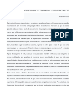 GARCIA. Patrick. ALGUMAS REFLEXÕES SOBRE O LOCAL DO TRAUMATISMO COLETIVO