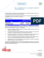 Análisis Comparativo y Explicación de Las Principales Tendencias Observadas Entre Los Estados Financieros