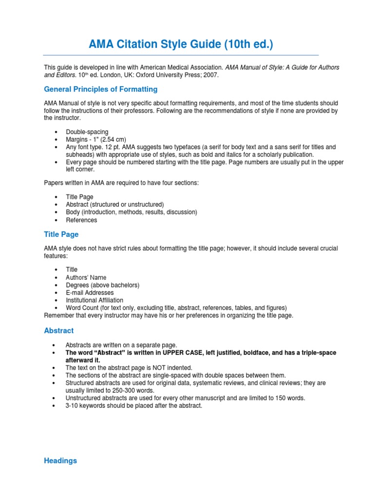 10 ama manual of style a guide for authors and