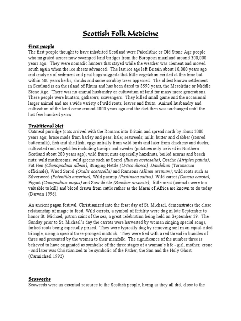 Scottish Folk Medicine PDF Trees Plants
