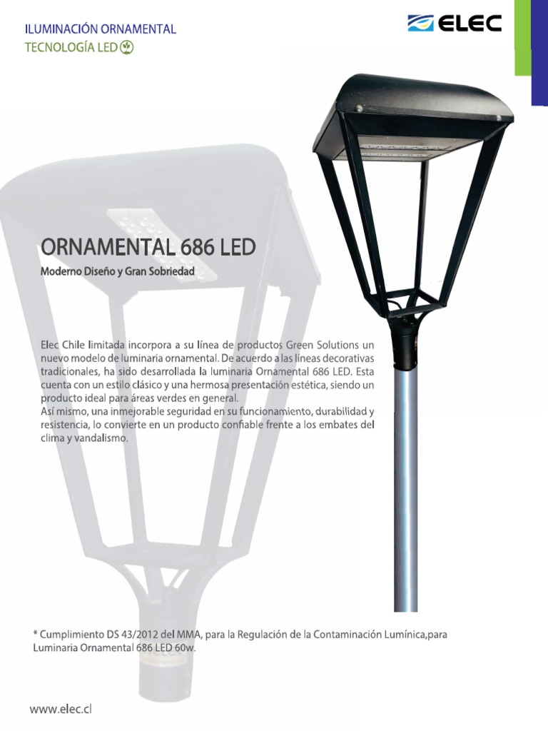 Ficha Técnica Ornamental 686 LED Modulos | PDF