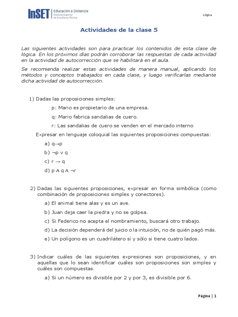 Clase 5 - Actividades | PDF | Métodos y materiales de enseñanza