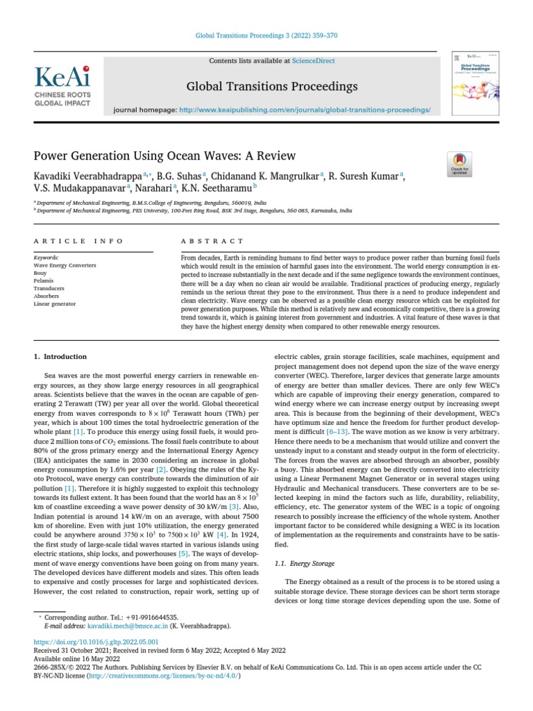 Global Transitions Proceedings | PDF | Capacitor | Energy Storage