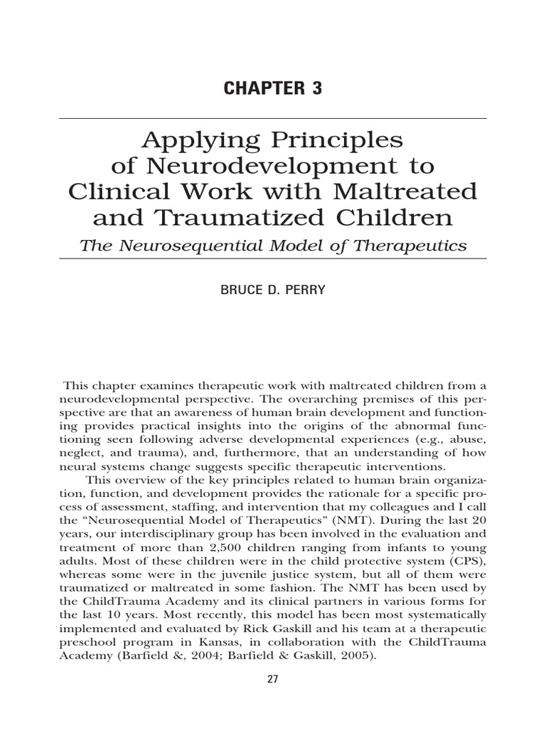 Applying a Neurodevelopmental Perspective to Clinical Work with ...