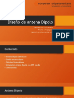 Diseño de Antena Dipolo: Elaborado Por: Luis Calderon Antenas y Propagación Ingeniería en Telecomunicaciones