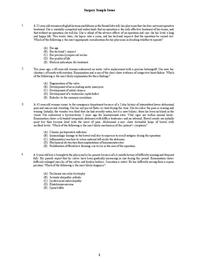 1b surgery sample items clerkship study guide pdf heart