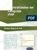 Generalidades Del Lenguaje PHP