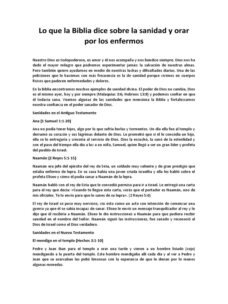 Sanidad y Oración en la Biblia | PDF | Jesús | Evangelio de Mateo
