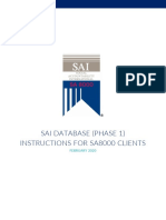 Sai Database (Phase 1) Instructions For Sa8000 Clients: February 2020