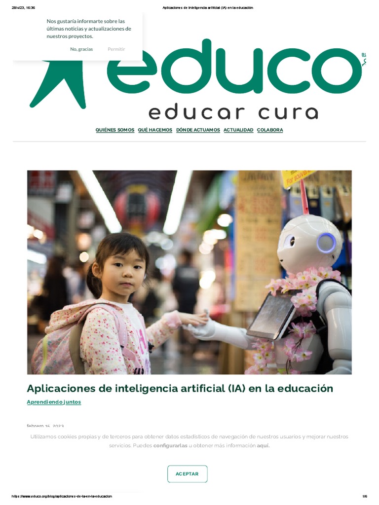 Aplicaciones de IA en Educación Actual | PDF | Inteligencia artificial ...