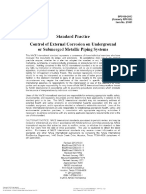 PDF) Standard Practice Control of External Corrosion on Underground or  Submerged Metallic Piping Systems