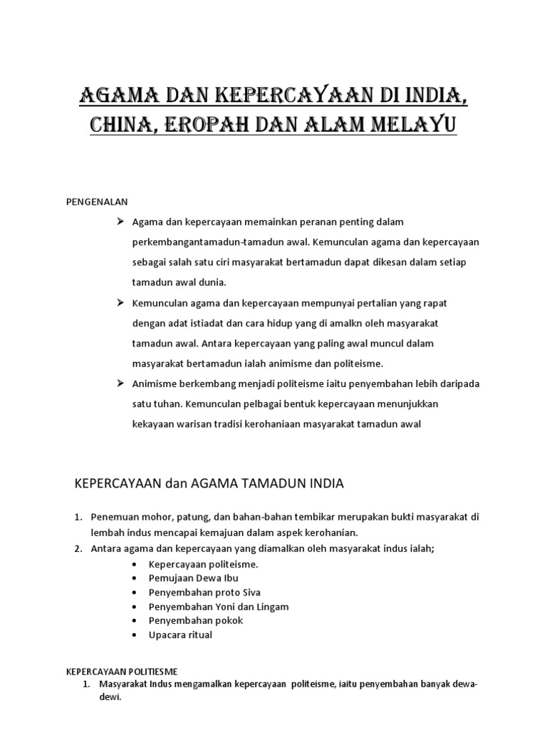 Agama Dan Kepercayaan Di India Pdf