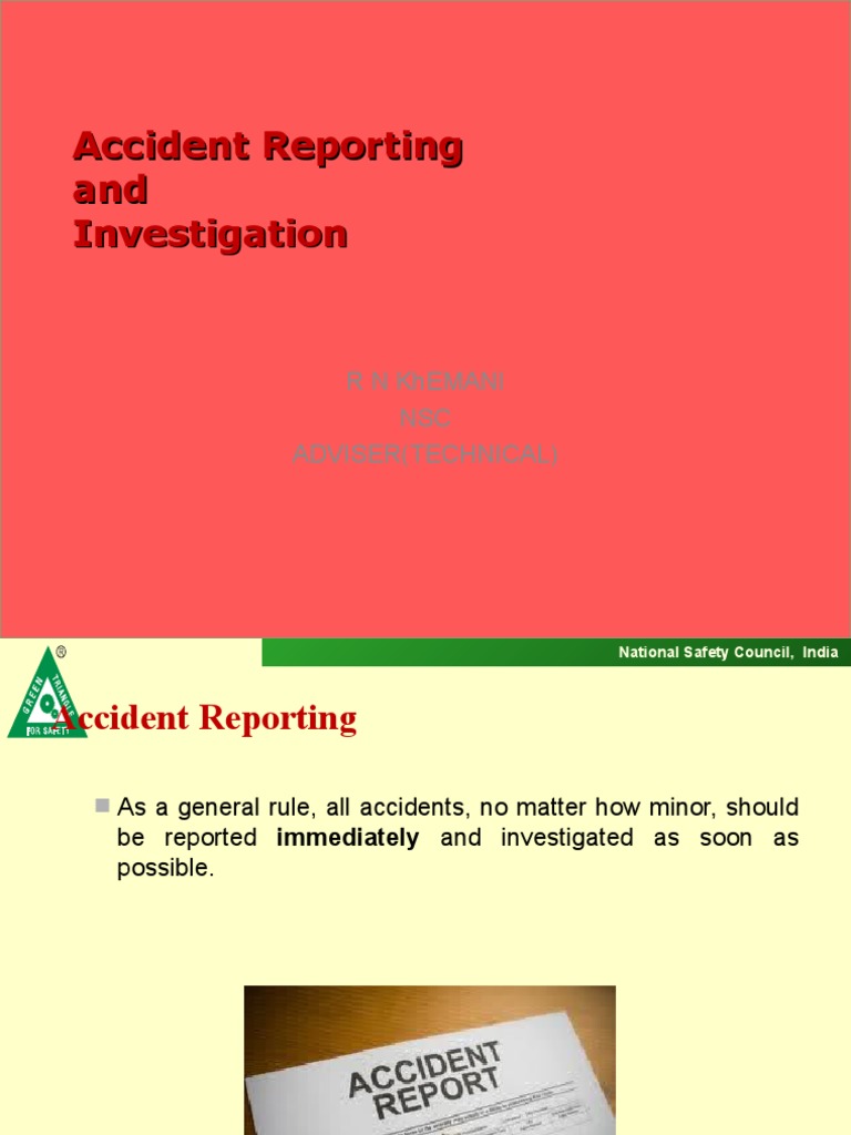 Immediate Accident Reporting Guidelines | PDF | Computers