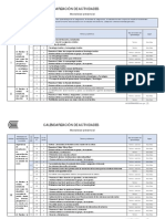 Calendarización de Actividades: Modalidad Presencial